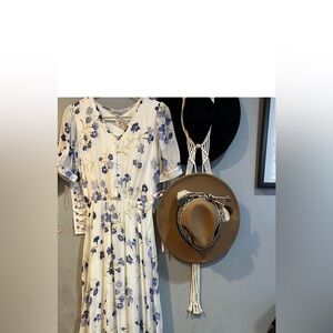 Calvin Klein White Cream Flutter Sleeve Maxi Dress